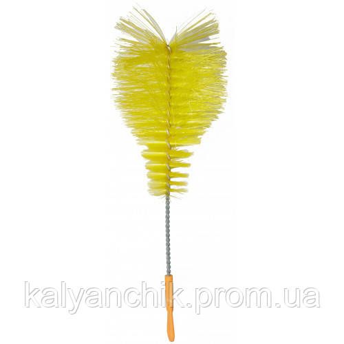 Ерш для чистки колбы кальяна Капля с пластиковой ручкой Желтый