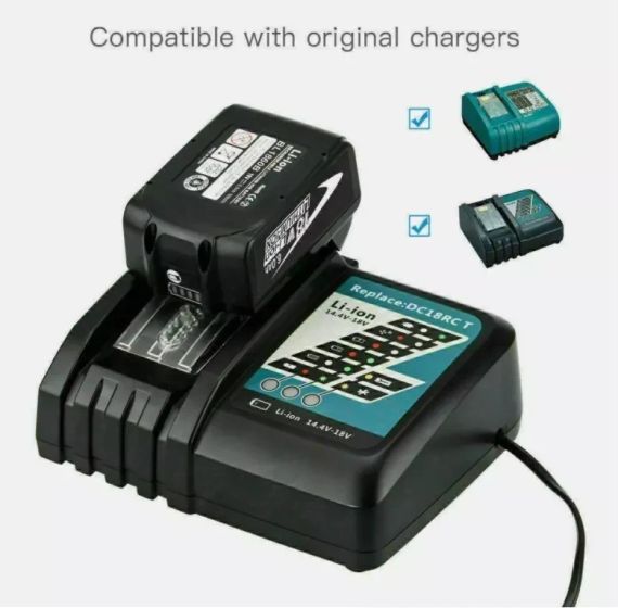 Пристрій для швидкого заряджання акумуляторів Makita DC18RC LXT/CXT 195584-2 BL1415, BL1815, BL1430, BL1830 | Зображення 2