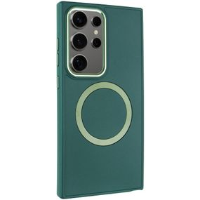 TPU чехол Bonbon Metal Style with MagSafe для Samsung Galaxy S24 Ultra Зеленый / Army Green
