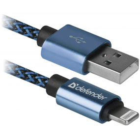 Дата кабель USB 2.0 AM to Lightning 1.0m ACH01-03T 2.1A blue Defender (87811) (87811)
