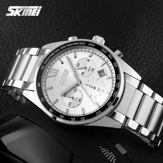 Чоловічий годинник Skmei 9096SI Silver | Зображення 1