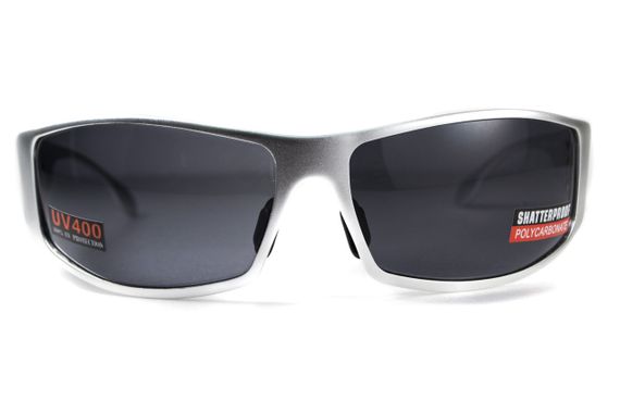 Окуляри захисні Global Vision BAD-ASS-1 Silver (gray) чорні в металевій оправі | Зображення 8
