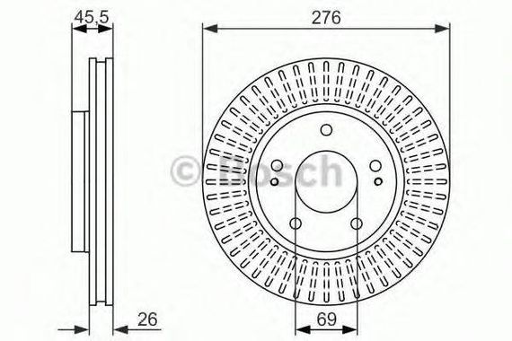 Диск гальмівний MITSUBISHI LANCER Saloon передн. (вир-во Bosch) BOSCH 0986479604 на CHRYSLER SEBRING купе (JR)
