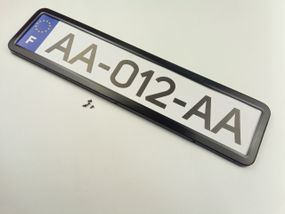 Рамка номерного знака (1 шт.) 12 Atelie (951624) металевий/чорний глянець