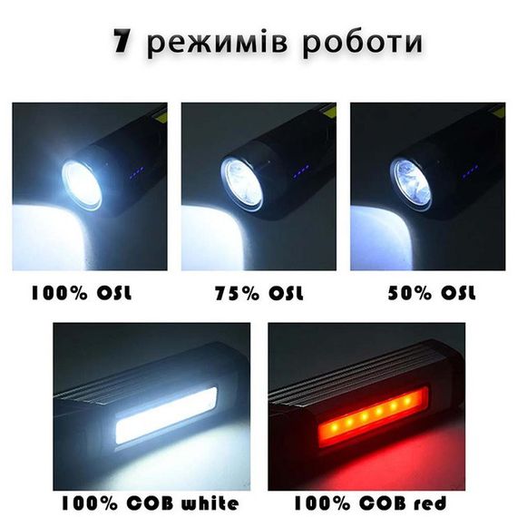 Ліхтар кишеньковий поворотний Police 508-OSL+COB, вбудованим акумулятором, магнітом та 7 режимами | Зображення 8