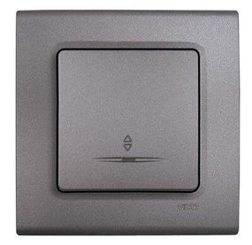 Вимикач одноклавішний прохідний з підсвіткою VIKO Linnera, Сірий Граніт (90402063)