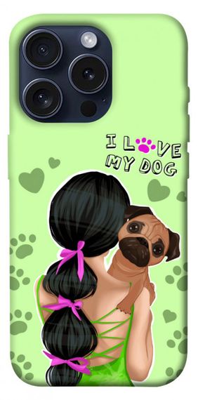 Чохол з картинкою Love my dog для Apple iPhone 15 Pro (6.1")