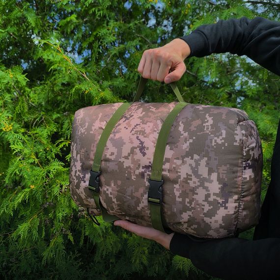 Великий  спальний мішок до -25, тактичний зимовий спальник , військовий піксель | Зображення 2