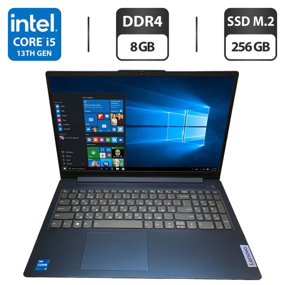 Ноутбук Б-класс Lenovo IdeaPad Slim 3 15IRU8 / 15.6" (1920x1080) IPS Touch / Intel Core i5-1335U (10 (12) ядра по 3.4 - 4.6 GHz) / 8 GB DDR4 / 256 GB SSD M.2 / Intel Iris Xe Graphics / WebCam б/у