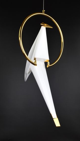 Люстра світлодіодна підвісна LED світильник для квартири на стелю лед 26309 Золото 80-160х35х35 см. | Зображення 6