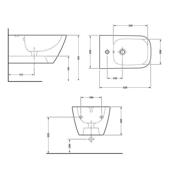 Биде подвесное Qtap Tern 520x350x320 White QT17551303GW | Зображення 1