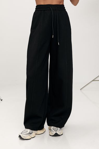 Вільні однотонні спортивні штани - чорний цвет, L (є розміри)