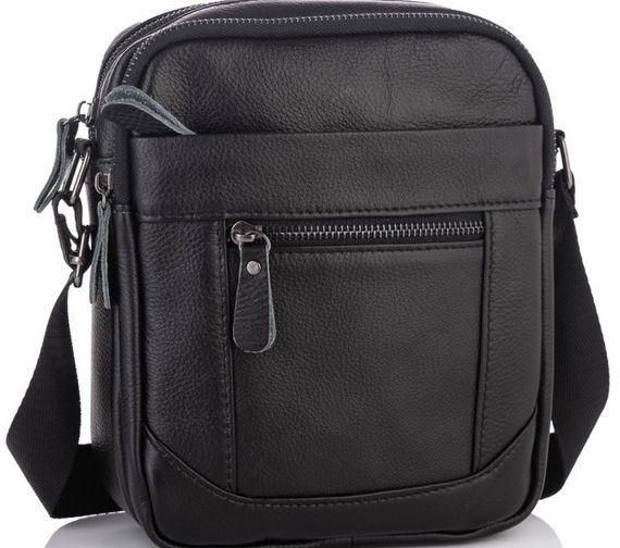 Чоловіча сумка з натуральної шкіри Tiding Bag чорна
