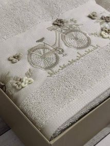 Полотенца Pupilla Elanur bike bej Пенье набор 2шт