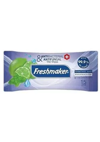 Серветки вологі Freshmaker Antibacterial (Lemon/Lime), 15 шт