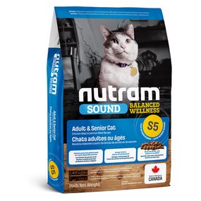 Корм Nutram S5 Sound Balanced Wellness Natural Adult & Senior Cat сухой для взрослых и пожилых котов 20 кг