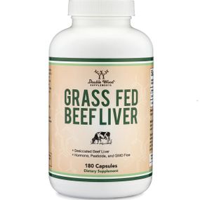 Мультивитамины Double Wood Grass Fed Beef Liver 1000 mg (2 caps per serving) 180 Caps