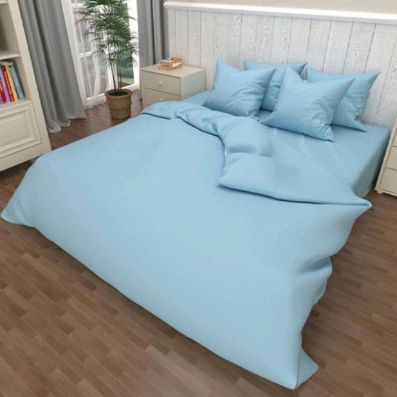 Комплект постельного белья OxiHome голубой, бязь, 180*215 см