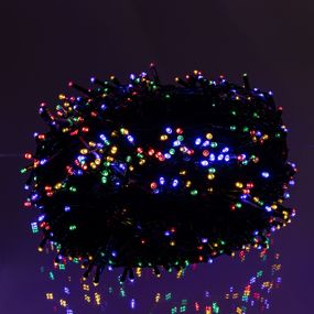 Новорічна гірлянда вулична 100 м 1000 LED з сонячною батареєю чорний провід Мультиколір SB1000L100MBML