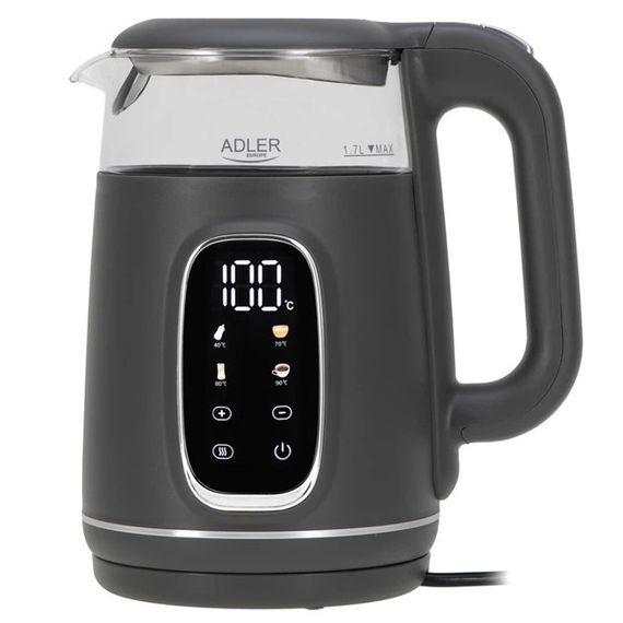 Електрочайник Adler AD 1305 grey silver 1.7 л сірий