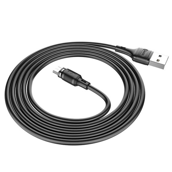 Кабель HOCO X52 USB to Micro 2.4A, 1m, PVC, PVC connectors, magnetic, Black | Зображення 4