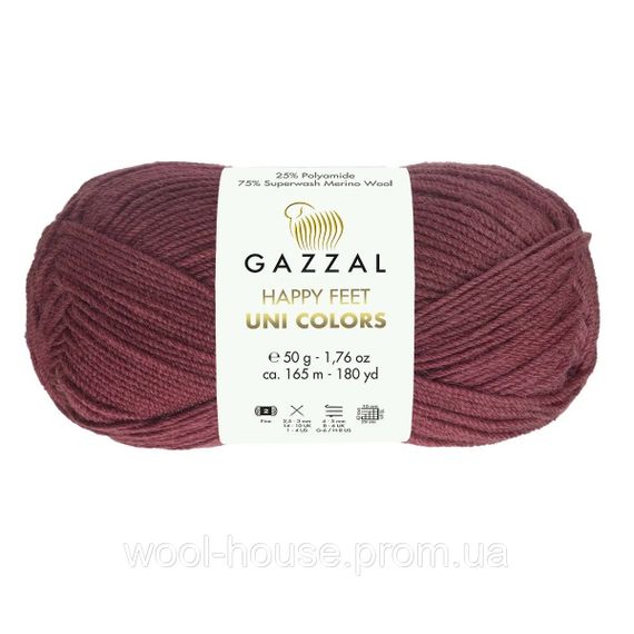 Шкарпеткова пряжа Gazzal Happy Feet Uni Color, 3568