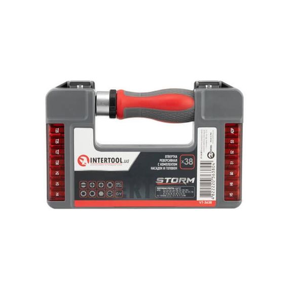 Викрутка реверсивна з комплектом насадок і головок 38 од, STORM INTERTOOL VT-3638 | Зображення 7