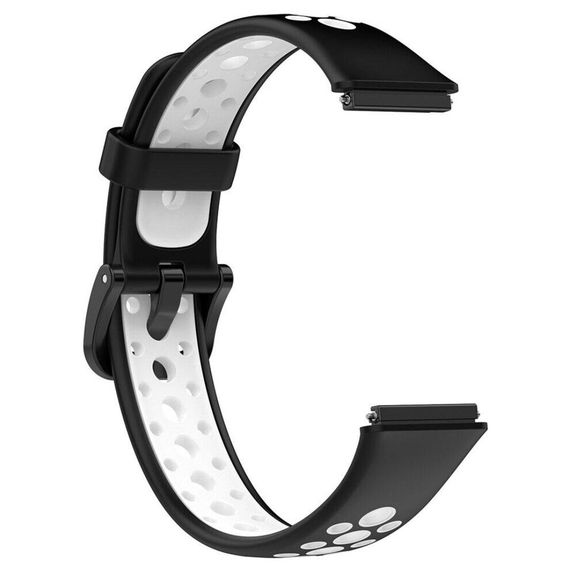 Силіконовий ремінець Primolux Perfor Classic для фітнес браслета Huawei Band 7- Black&White | Зображення 3