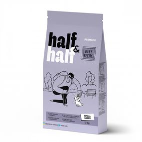 Сухой корм Half&amp;Half для взрослых собак маленьких пород, с говядиной, 12 кг