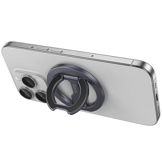 Магнітний тримач для телефону Hoco GH9 Double-ring Metal gray | Зображення 4