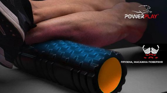 Масажний ролик (роллер) PowerPlay 4025 Massage Roller Чорно-помаранчевий (33x15см.) | Зображення 6