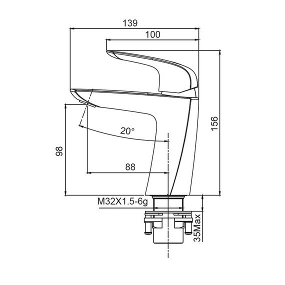 Змішувач для раковини Koer KB-10008-05 (KR3471) | Зображення 1