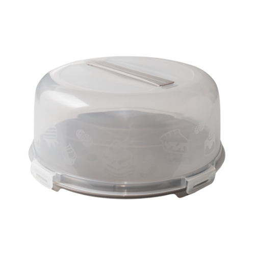 Тортівниця кругла какао/прозорий Алеана