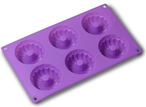 Форма для випічки Kamille "Mini Cake" силіконова 29х17х3.5см 6 осередків