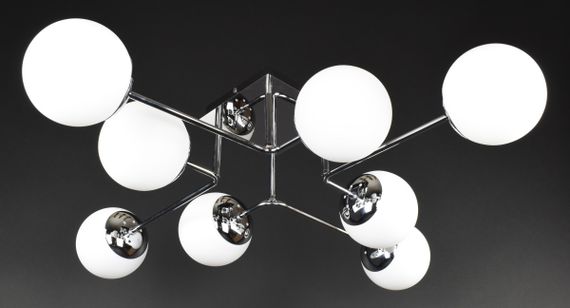 Люстра стельова на 8 лампочок 27272 Хром 20х88х88 см.