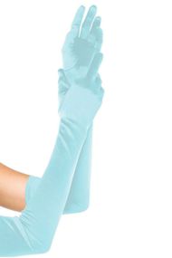 Довгі рукавички атласні Leg Avenue Extra Long Satin Gloves One Size Блакитні