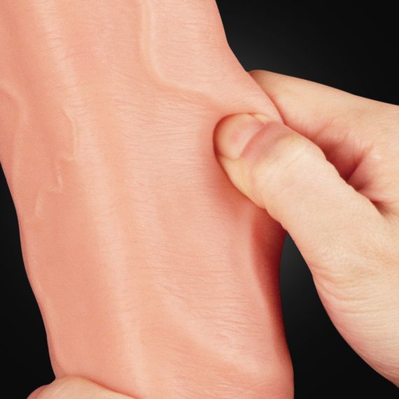 Фалоімітатор - Dual-Layered Silicone Cock 12" Flesh Sex Aura | Зображення 6
