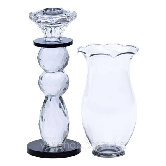 Підсвічник скляний 7×32 см підсвічник декоративний келих на ніжці HP-4-3L | Зображення 2