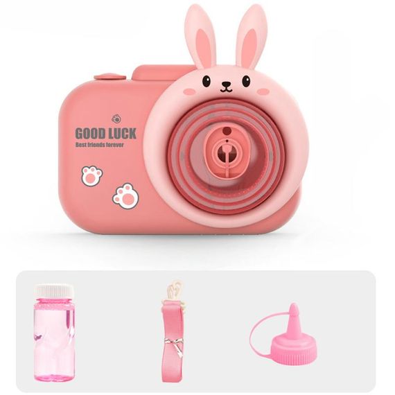 Фотокамера-генератор мильних бульбашок 9996 Children's camera Rabbit / Pink | Зображення 5