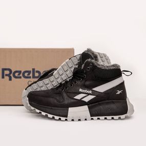 шкіряні зимові ботинки Reebok колір чорний, білий