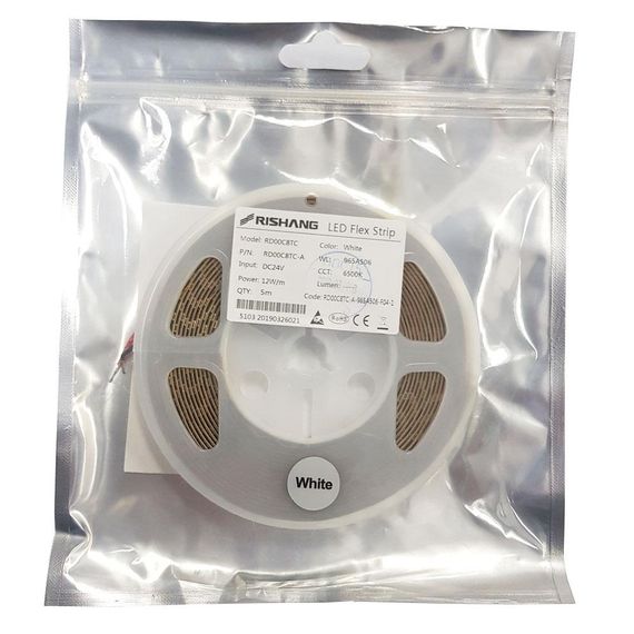 Світлодіодна стрічка 2835-128-IP20-NW-10-24 RD00C8TC-A 5000K CRI90 (1535Lm / m) RISHANG | Зображення 1