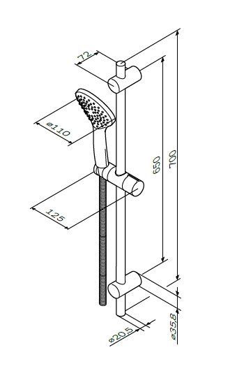 Душовий гарнітур AM.PM Gem F0190100 | Зображення 1
