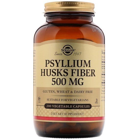 Клітковина Solgar Psyllium Husks Fiber 500 mg 200 Veg Caps SOL-02315