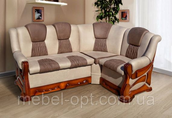 Кухонный мягкий уголок Каприз, цвет дерева орех, кожзам винсент 05+07