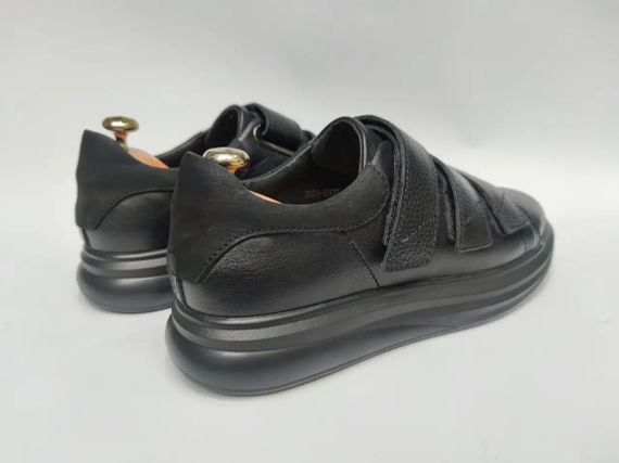 Чорні шкіряні кеди на липучках 41 розмір | Зображення 4