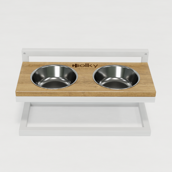 Миски на подставке с регулировкой высоты Hollky Flex S FS-422523-WHNT | Зображення 1