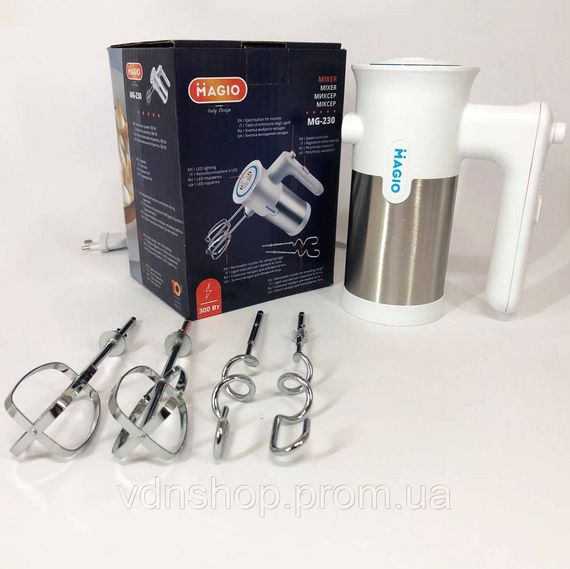Міксер ручний для змішування і збивання Magio MG-230, Побутовий міксер з віночками RX-49 | Зображення 7