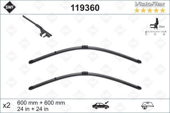 Щітки склоочисника 600 600мм VW T5 119360