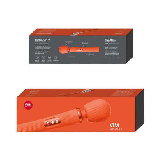 Вибромассажер Fun Factory VIM Vibrating Wand sunrise orange (мятая упаковка!!!) Sex Aura | Зображення 9