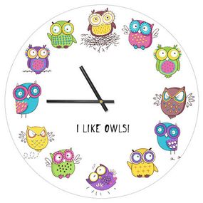 Часы настенные круглые I like owls! 36 см (CHR_P_15M002)